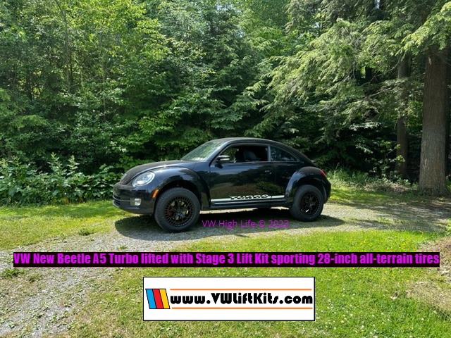 Lisa properly raised her VW Beetle A5 Turbo with our Stage 3 Lift Kit!